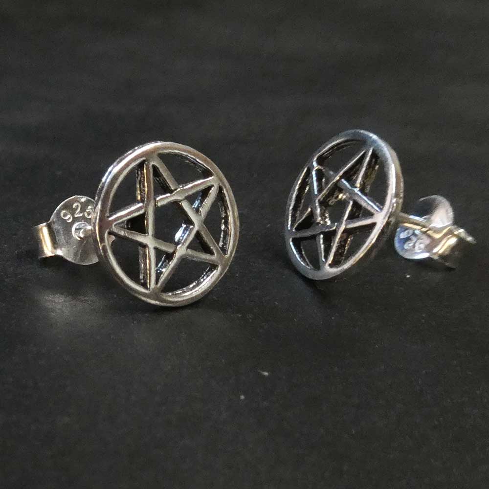 Ohrstecker Pentagramm 925 Silber