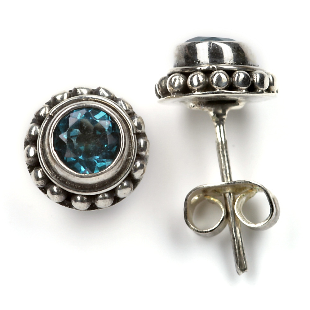 Ohrstecker Blauer Topas